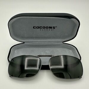 Cocoons Clip-On Sunglasses REC1-54 Polarized Gunmetal Gray Lens + Case